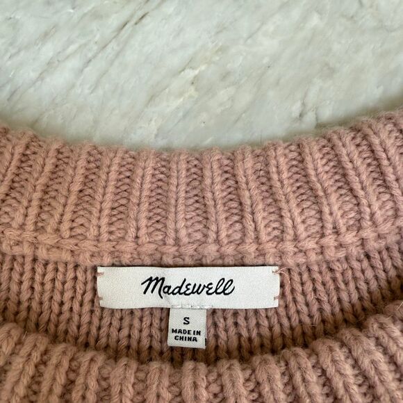 Madewell Merino Wool/Alpaca Blend Sweater Women's Pink Flower Knit Size S - Picture 5 of 8